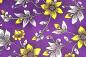 Preview: PURPLE FLOWERS Afrikanischer Wax Print Stoff